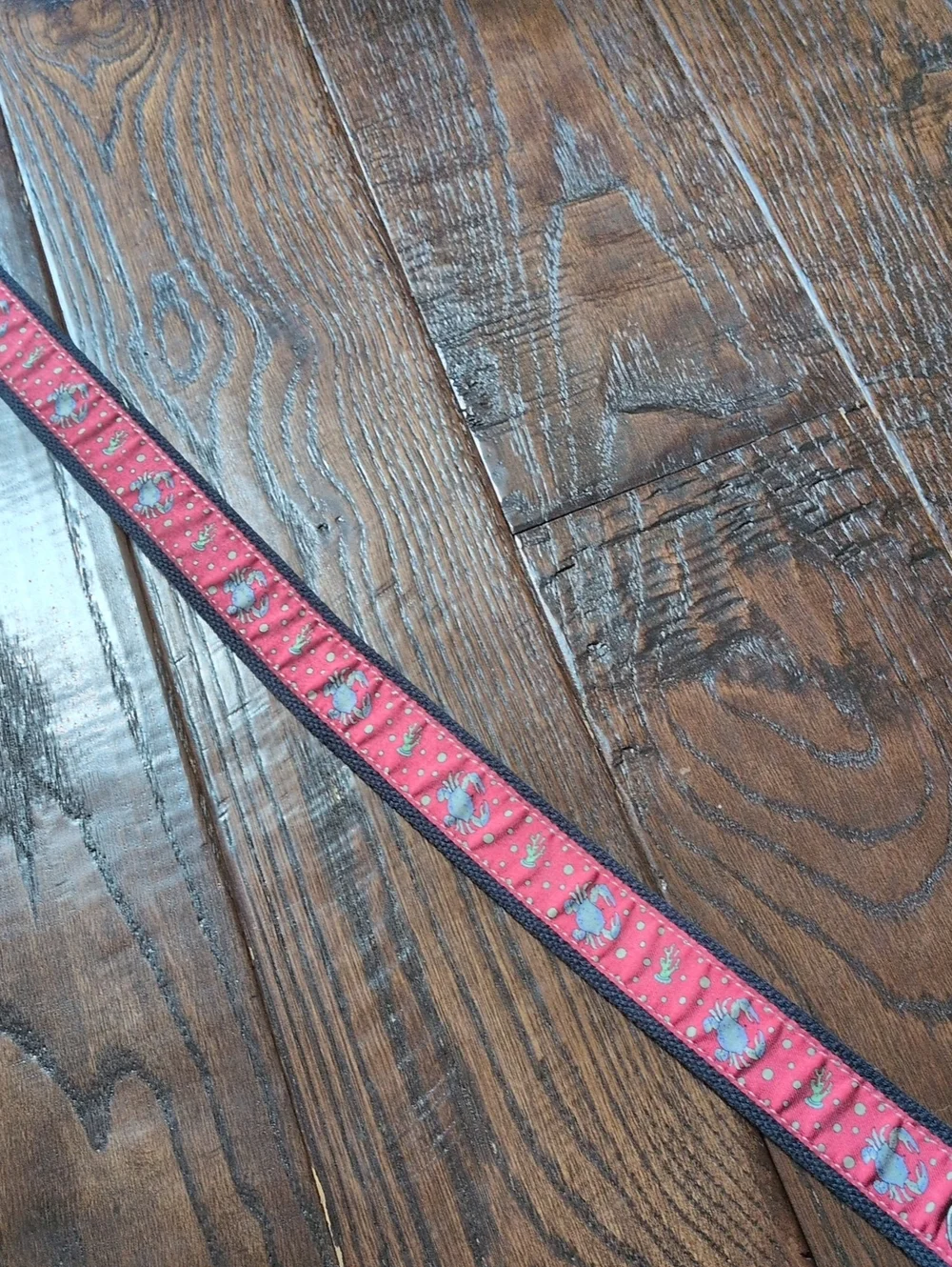 VINEYARD VINES I Crabs Canvas Club Belt in Raspberry with Leather End, 30